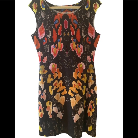 Nally & Millie Dresses & Skirts - Nally & Millie ink blot sleeveless knit dress size M